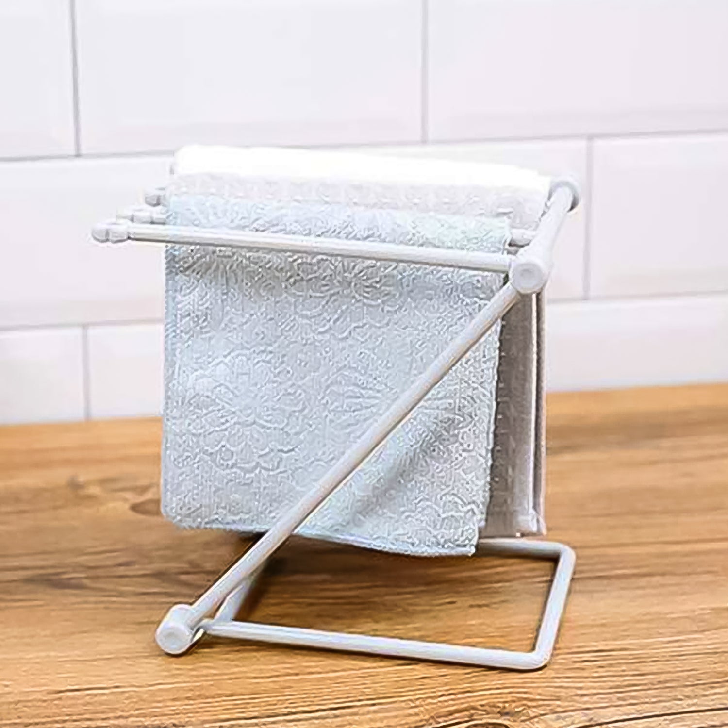 03_5e3baa08-3c64-4bff-b59a-76e5bfeb5f4e.jpg Folding Kitchen Bathroom Towel Rack, Towel Stand (1 Pc) - Image 5