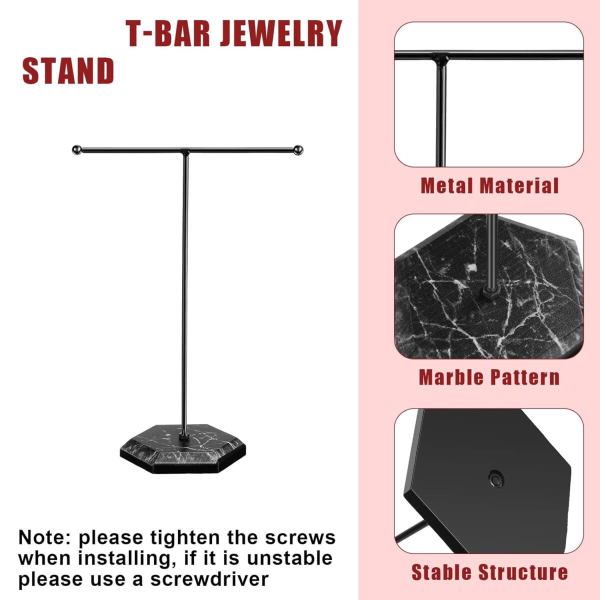 T Shape Necklace Holder Jewelry Stand (1 Pc) - Image 3