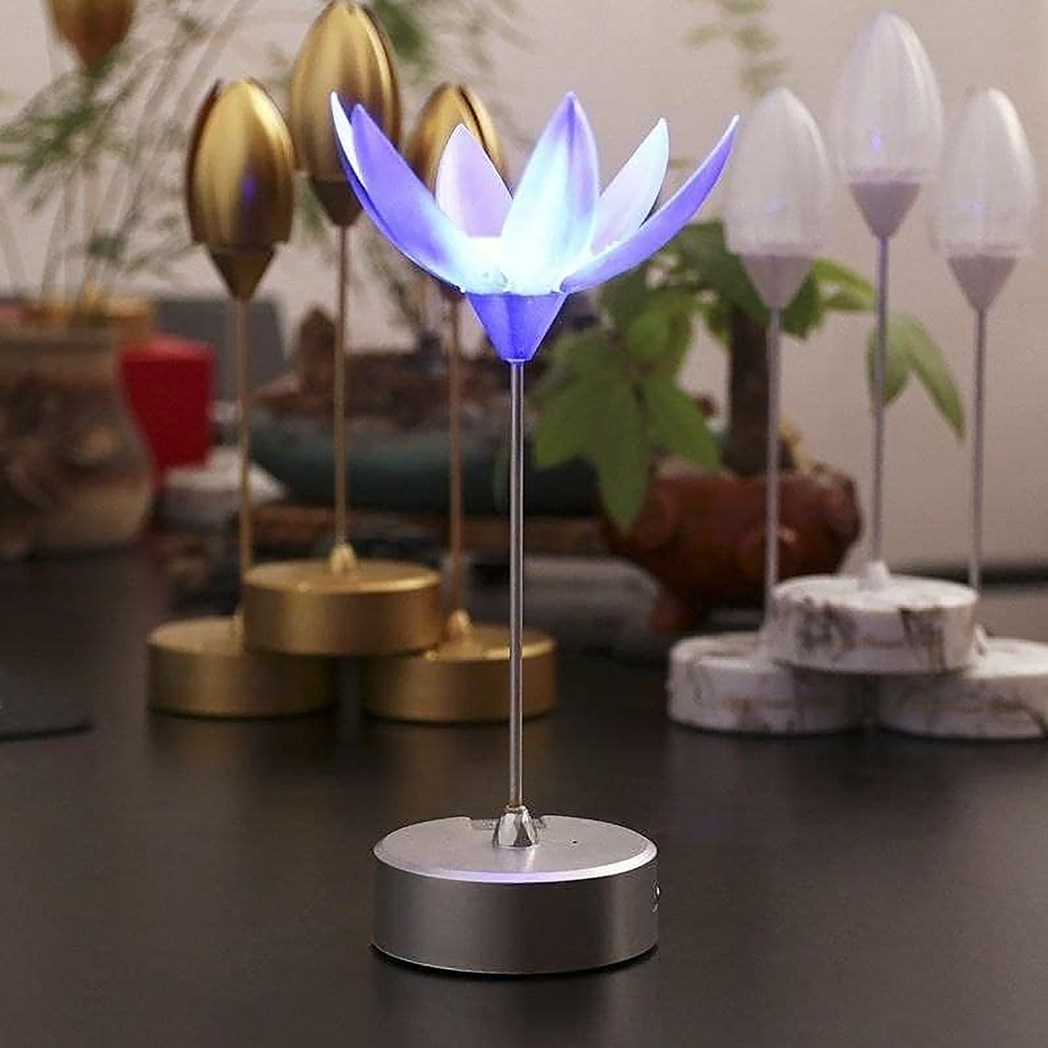 03_5efdfaf0-6d93-4bf8-93fc-328fd3147c99.jpg Lotus Flower Lamp with Music, Touch Open and Close, USB Rechargeable (1 Pc / Only One Color) - Image 5