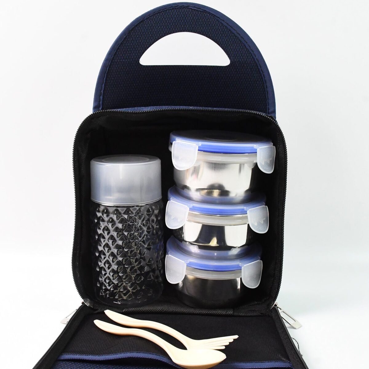 Compact Stainless Steel Airtight Lunch Box Set - 4 pcs (3 Leakproof Containers and 1 Bottle) - Image 5