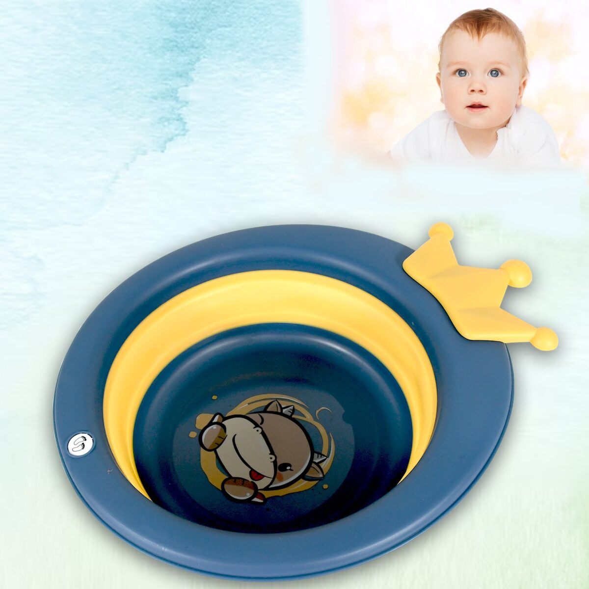 Cartoon Shape Wash Basin, Space Saving Multi Function Foldable Baby Wash basin Easy Clean Lightweight Thicken for Washing Face for Home (33x31 Cm / 1 pc) - Image 5