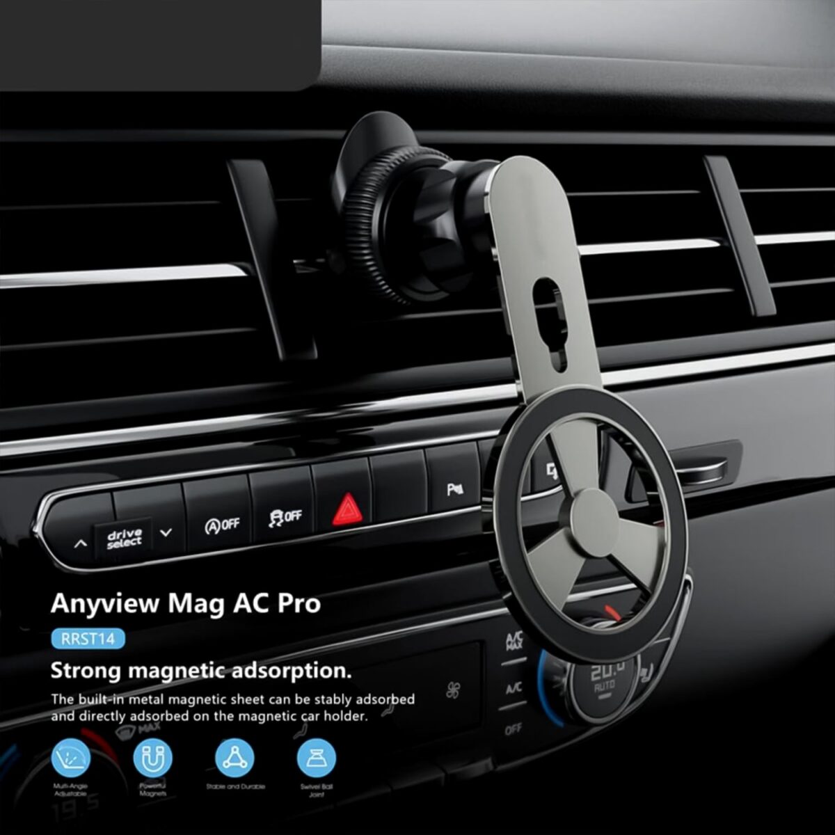 360Ã‚Â° Rotatable & Foldable Air Vent Magnetic Phone Holder (1 Pc) - Image 6