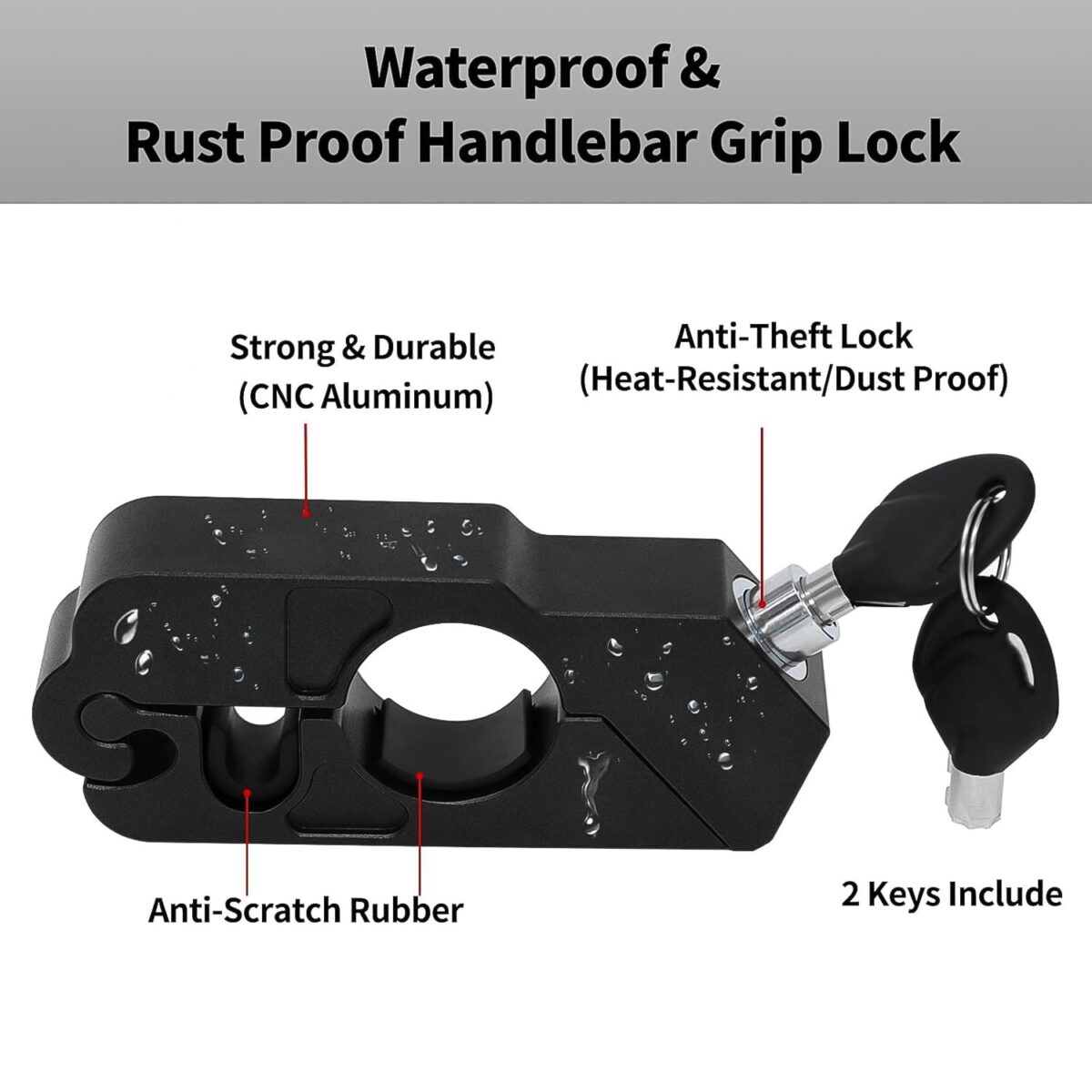 Motorcycle Grip Lock Universal Motorcycle Handlebar Throttle Grip Security Lock - Image 4