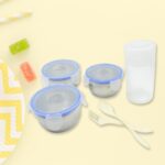 6In1 Tiffin Box-Lunch Box | 3 Stainless Steel Containers | Plastic lid Box | Spoon & Fork /Plastic Bottle | Insulated Fabric Bag | Leak Proof | Microwave Safe  for Office, College and School for Men, Women (6 pcs) - Image 5
