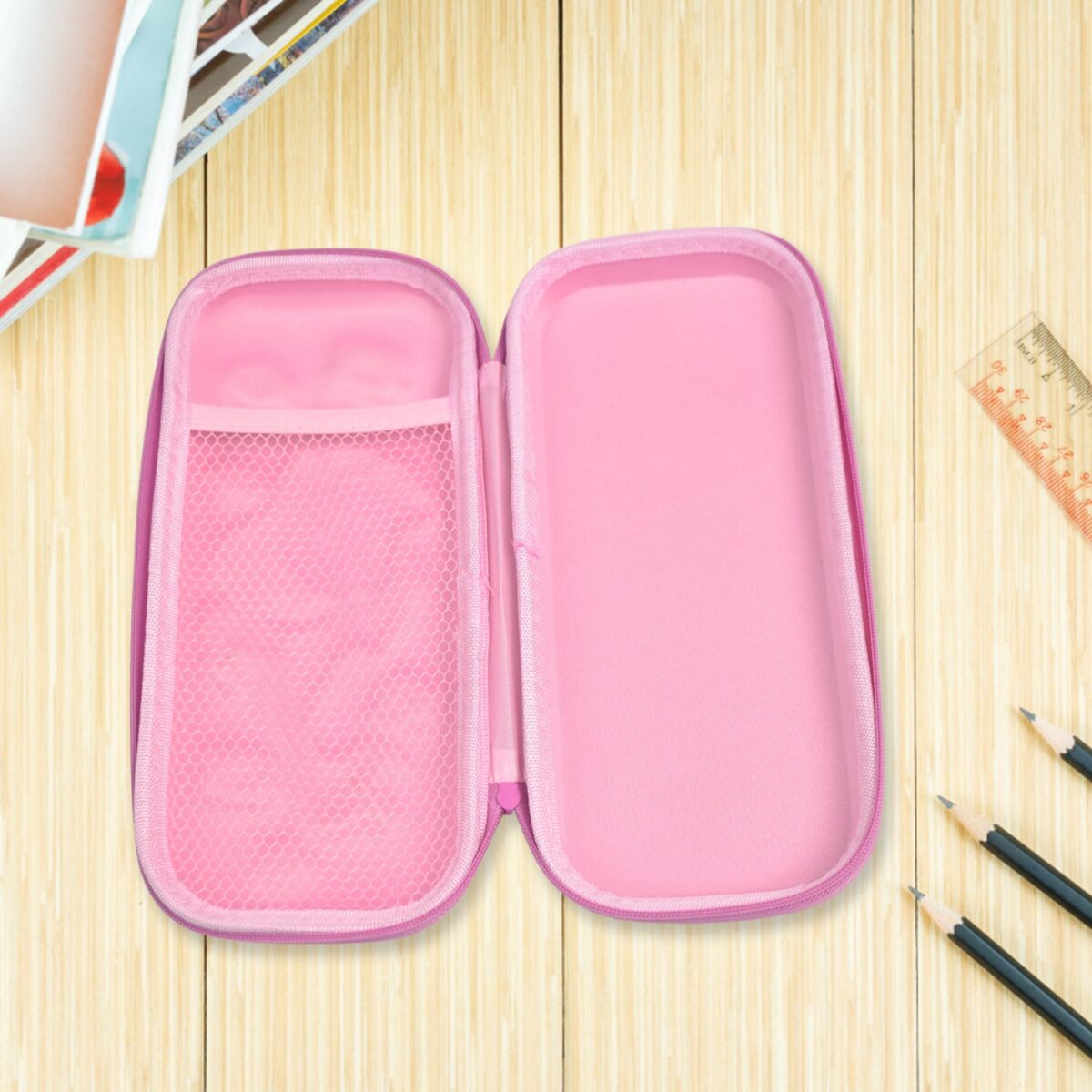 3D Cartoon Zipper Compass Box, Pencil Box (1 Pc) - Image 4