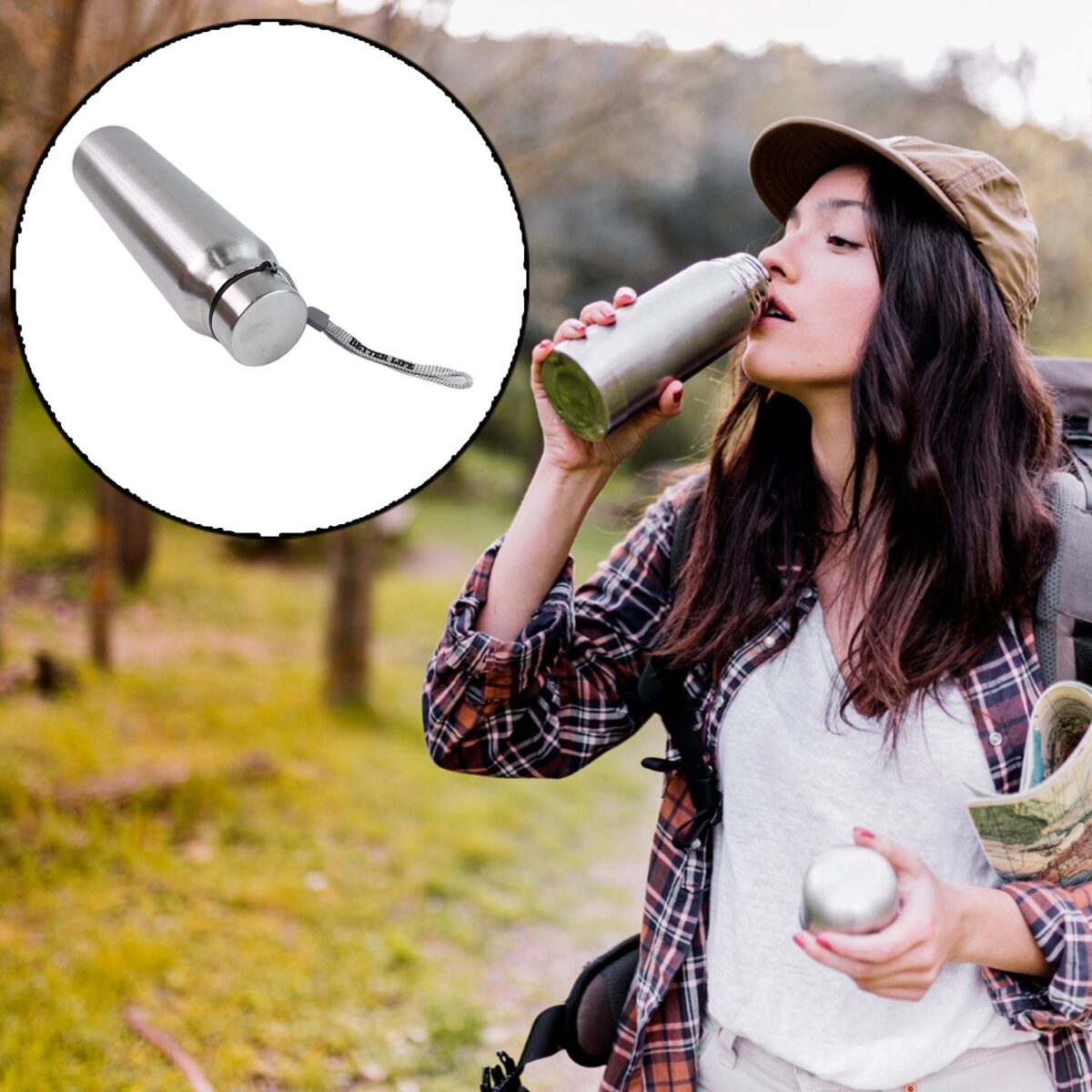 Stainless Steel Double Wall Drink Water Bottle (1000 ML) - Image 3