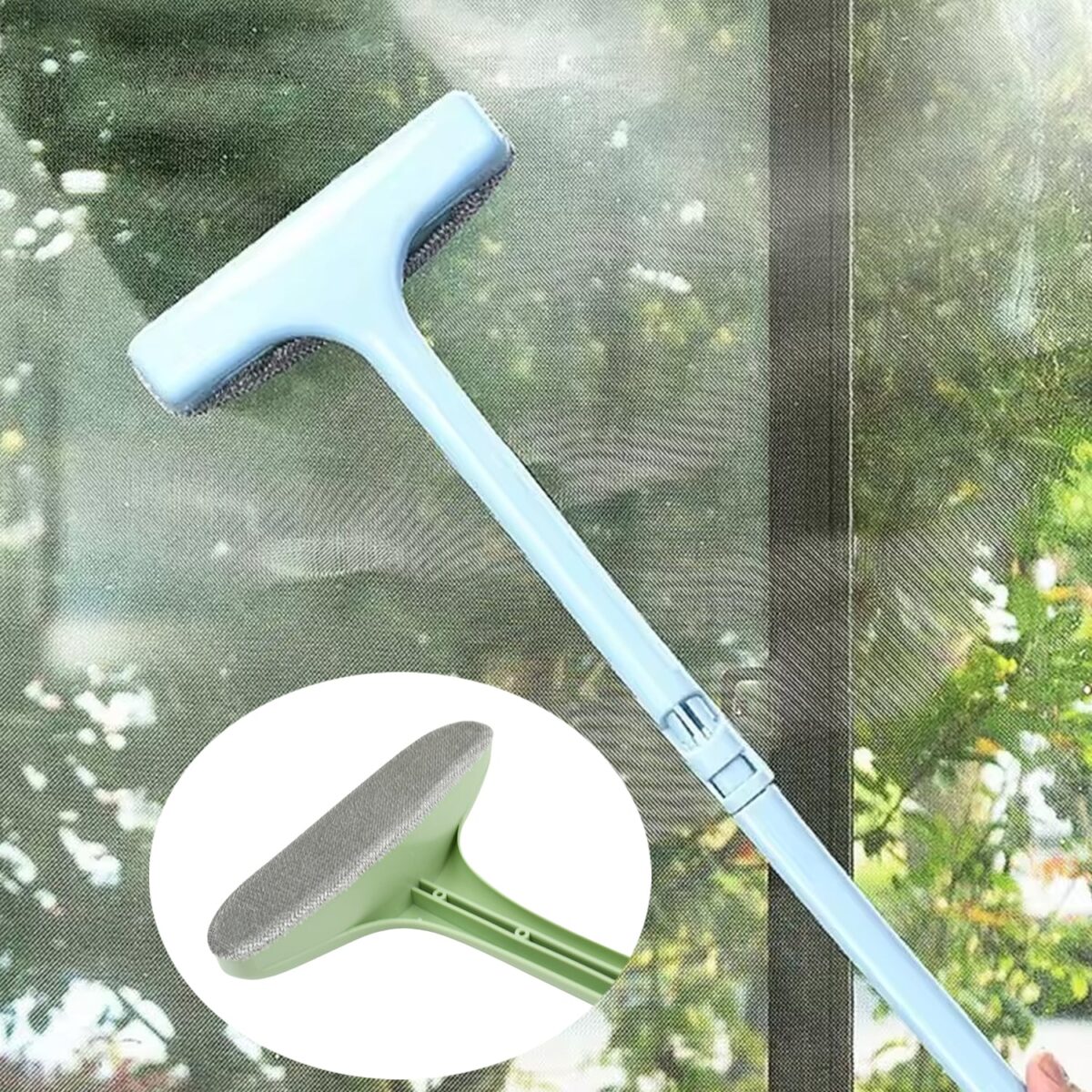 Window Screen Cleaning Brush With Extendable Handle (1 Pc) - Image 3