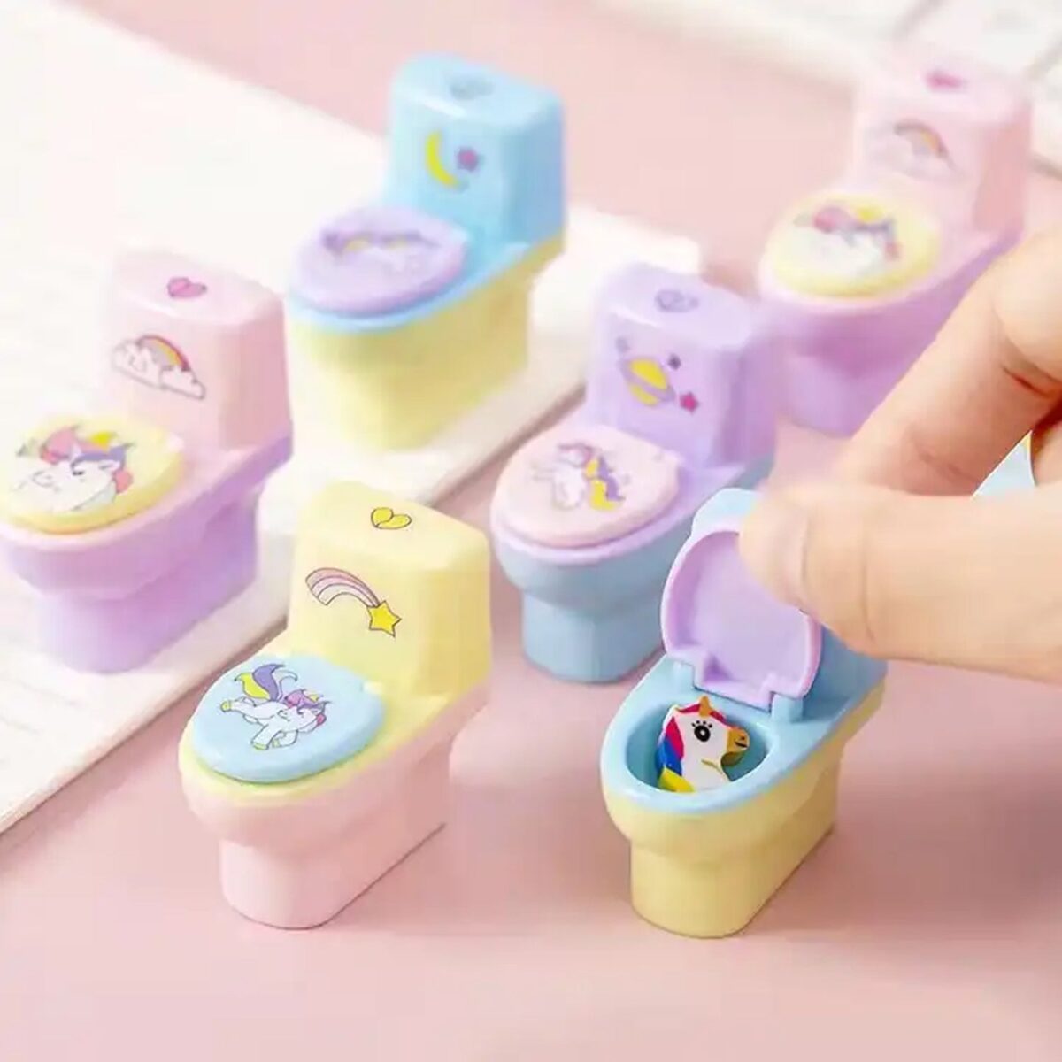 Fun & Functional! Toilet Sharpener with Eraser (2 Pc Set) - Image 3