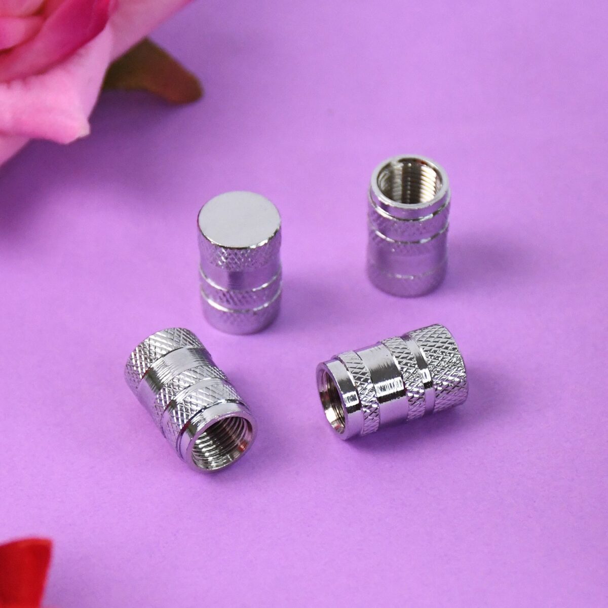 Tire Valve Stem Caps Fit for Genesis Cars. Air Valve Caps Suit for Most Car Truck SUV Wheel Accessories 4pcs Silver. - Image 3