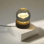 Astronaut  3D Crystal Ball lamps With Wood Base (1 Pc) - Image 3