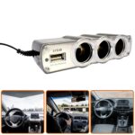 Triple 3 Way Car 12v Lighter Socket Splitter USB Charger Power Adapter - Image 4