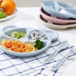 Kids 3 Compartment Food Tray / Plates With Spoon & Fork (1 Set) - Image 3