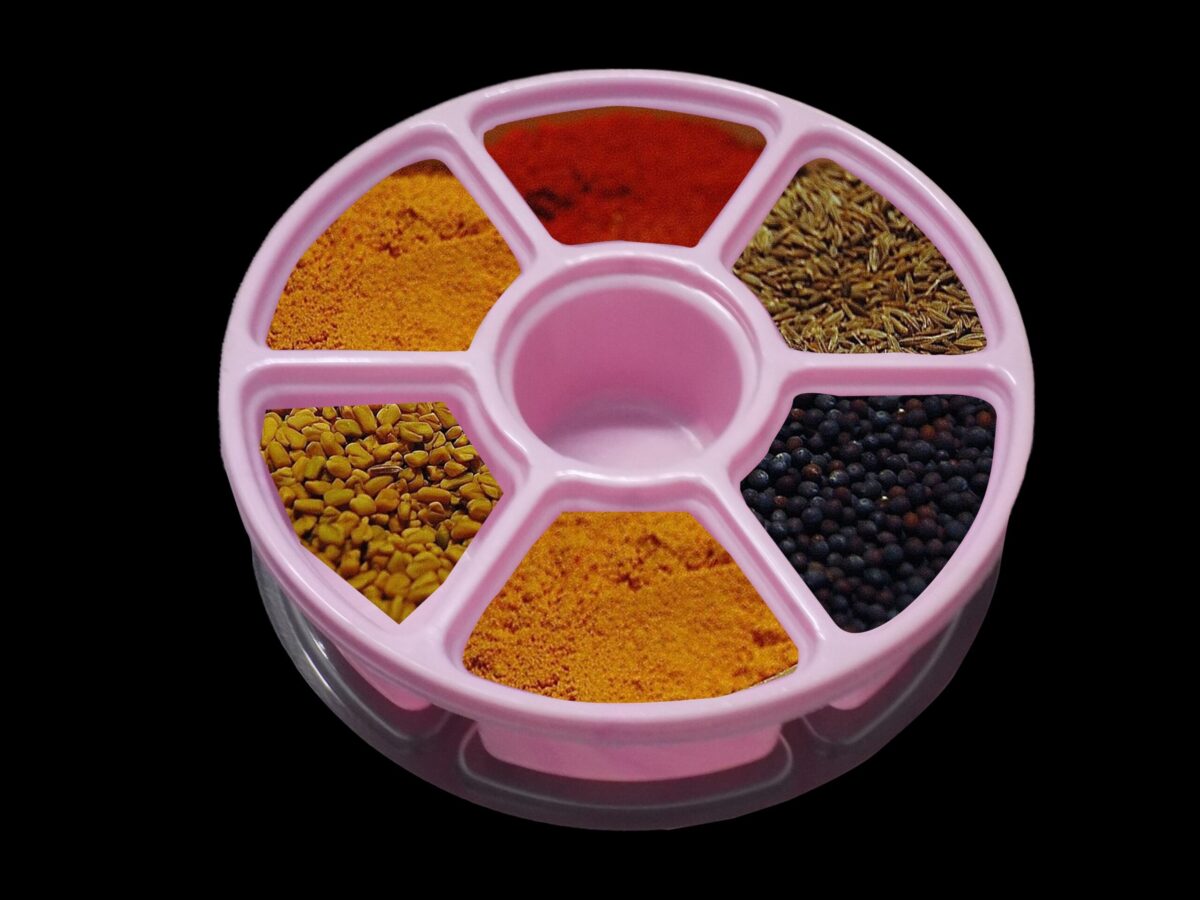 Mini Spice Box / Masala Dabba with 7 Compartments - Image 2