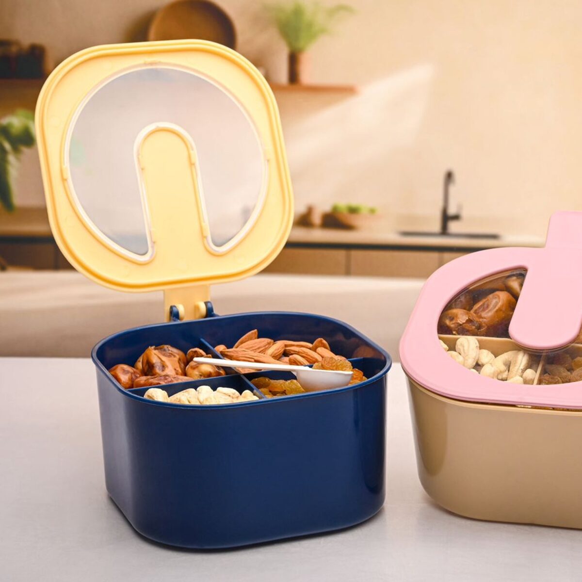Fancy 4-Section Masala Box for Kitchen Storage (Spice Container) - Image 6