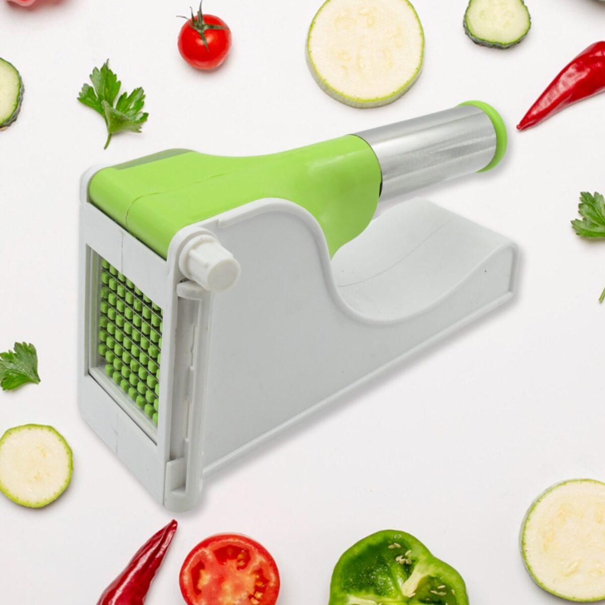 Virgin Plastic French Fry Chipser, Potato Chipser / Potato Slicer with Container - Image 3