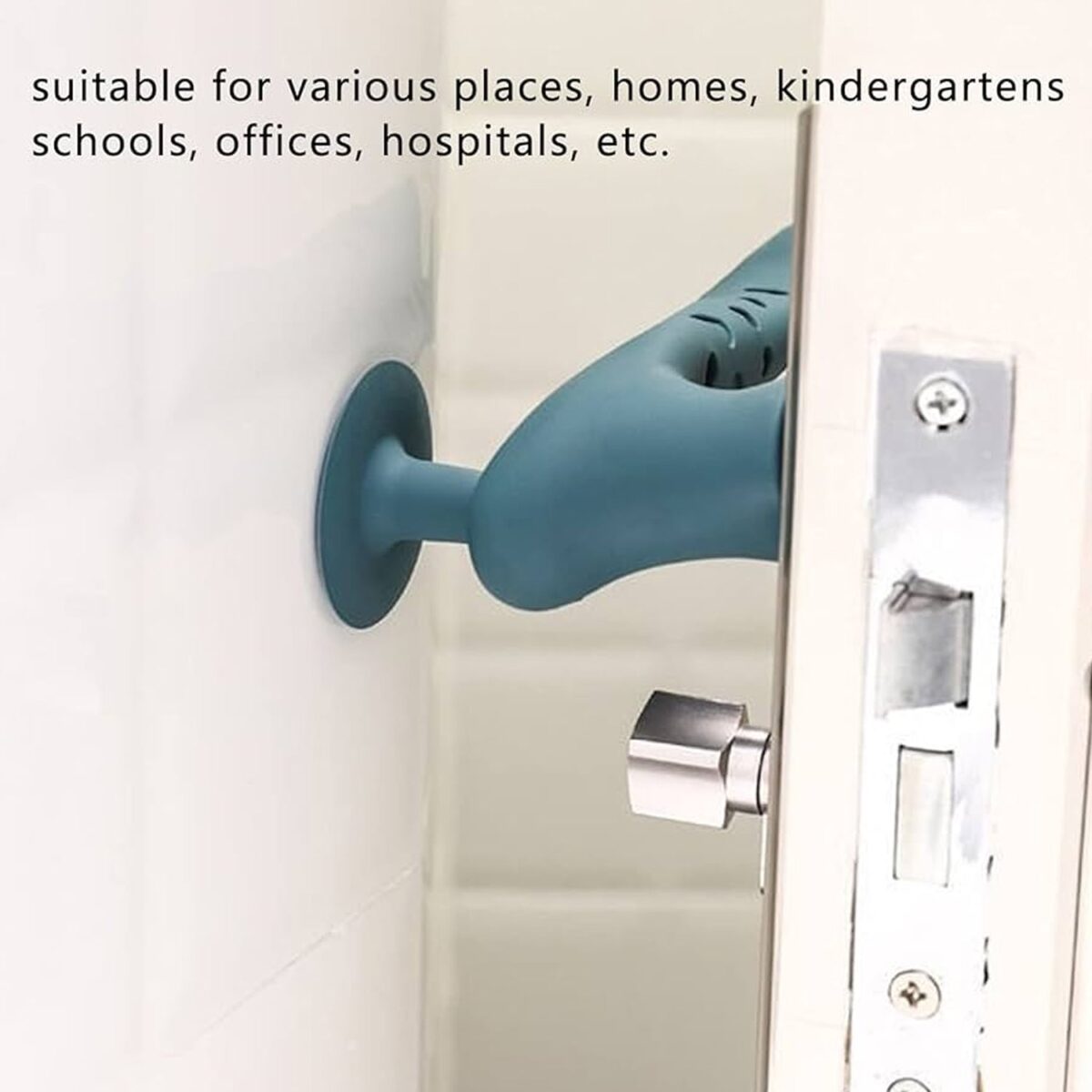 Silicone Door Handle Cover with Suction Cup (1 Pc / Mix Color) - Image 4
