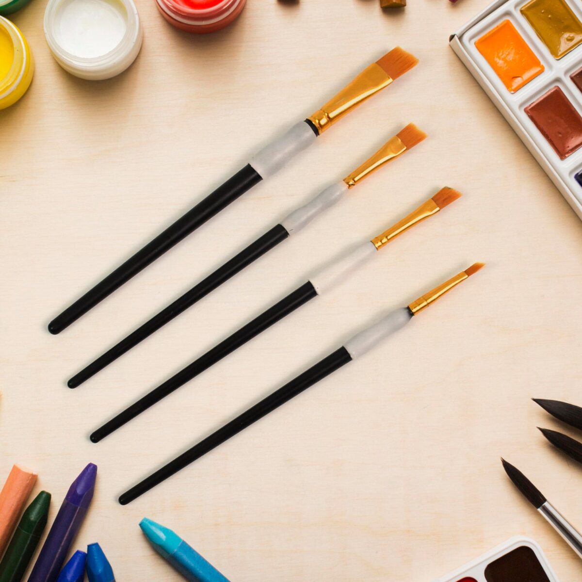 Premium Paint Brushes, Watercolor Acrylic Paint Brushes (4 Pcs Set) - Image 3