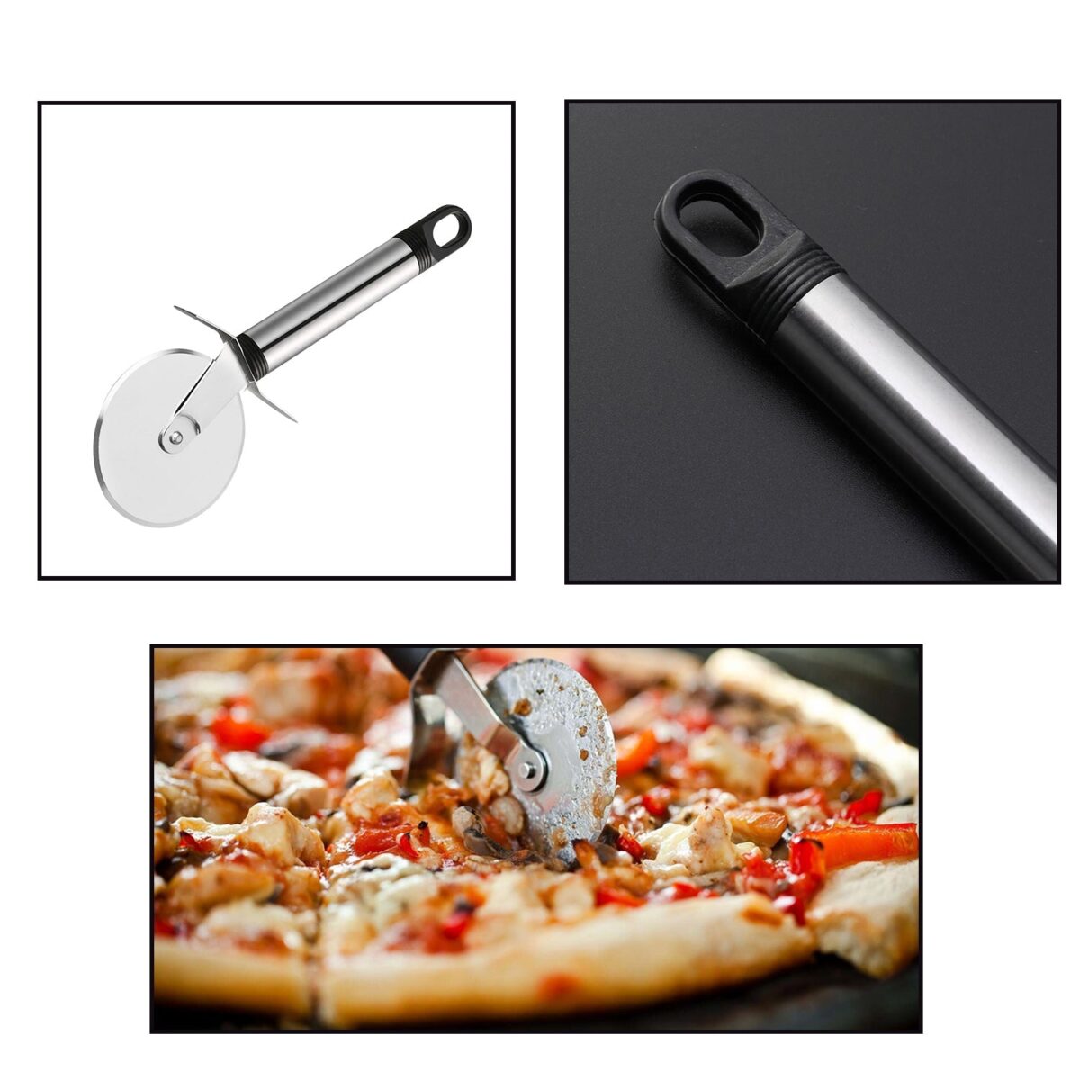 Stainless Steel Pizza Cutter, Pastry Cake Slicer, Sharp, Wheel Type - Image 6