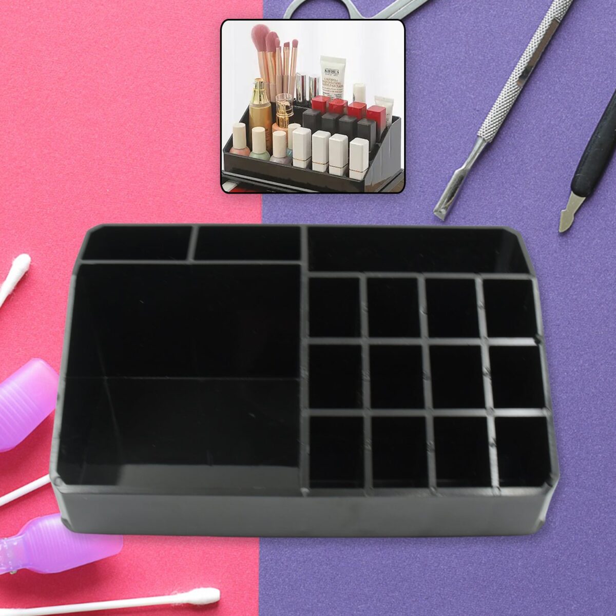 Cosmetic Organiser 16 Compartment Cosmetic Makeup Storage Organiser Box - Image 6
