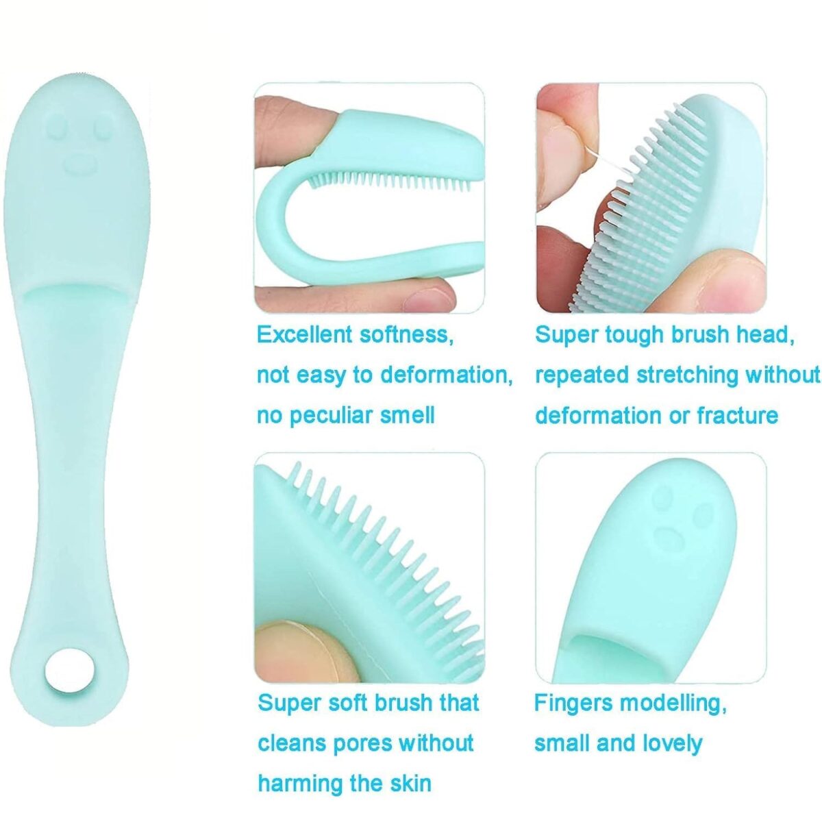 Silicone Makeup cleaning tool, finger wash Face Scrubber Facial Cleansing Brush (1 Pc / Mix Color) - Image 6