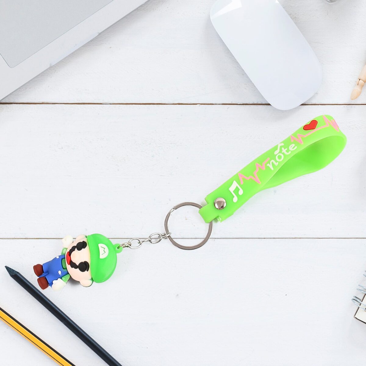 Cute Cartoon Silicone 3D Key Chain with Metal Hook & Strap (Pack of 1) - Image 5
