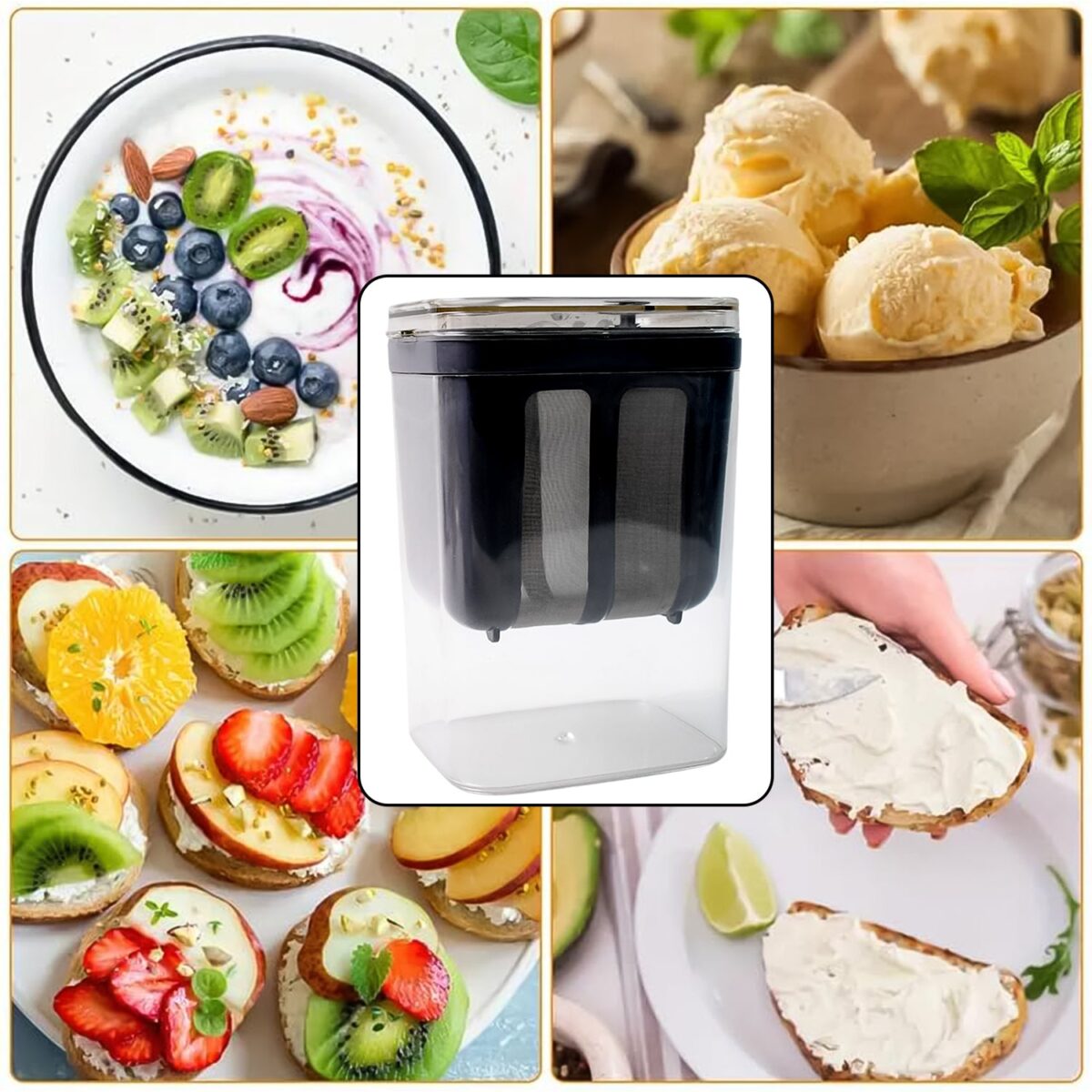 2 in 1 Yogurt Strainer with Storage Box Ã¢â‚¬â€œ 1400ml (Plastic + Steel) - Image 7