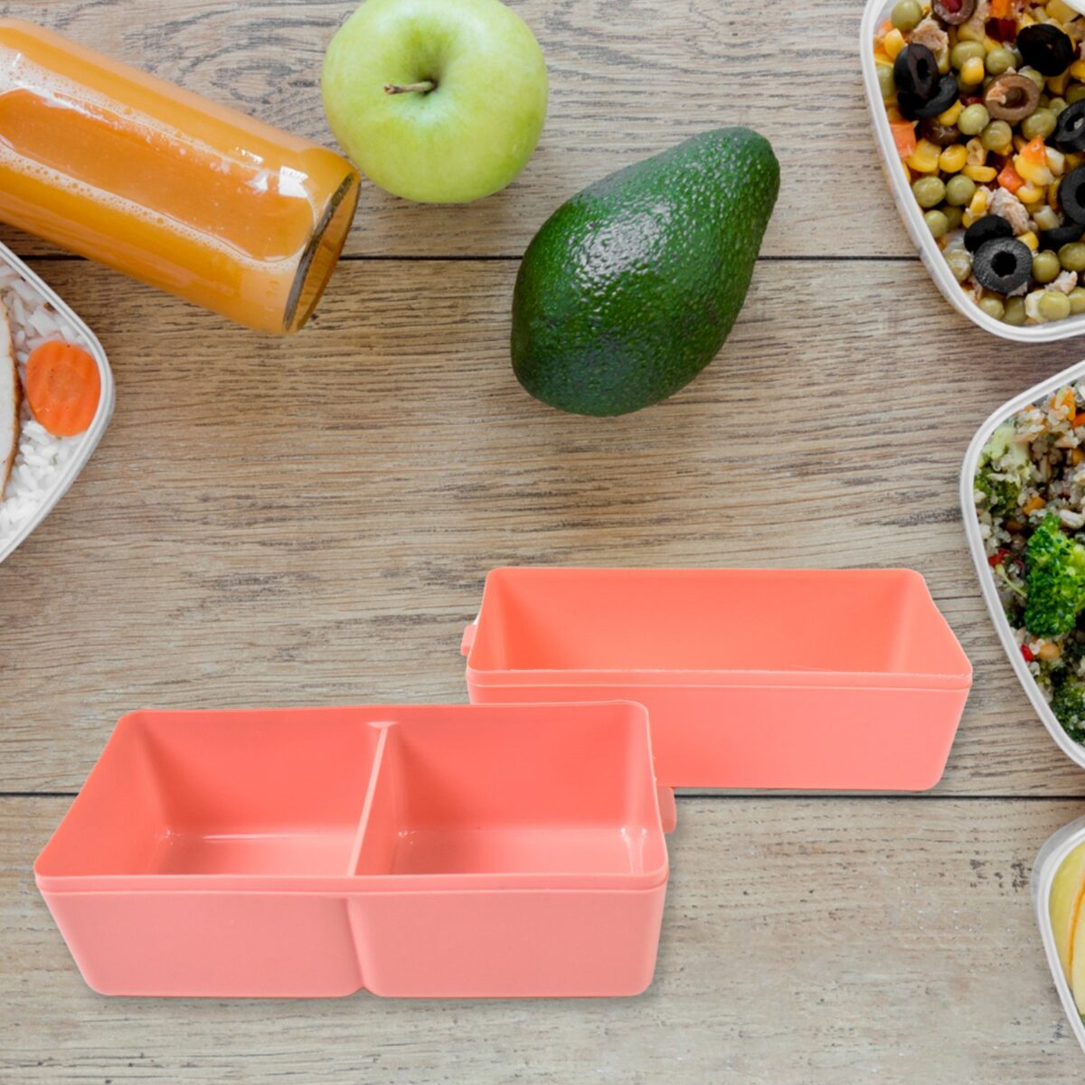 Plastic 3 Layer Leak Proof 3 Compartment Lunch Box for Office  (1 Pc) - Image 6