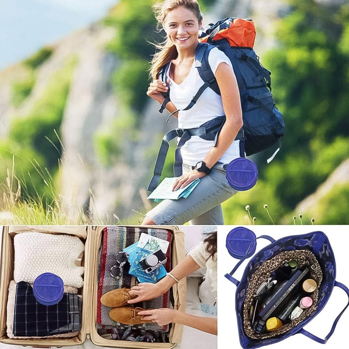 Foldable Collapsible Mesh Laundry Bag Pack Of 1 (Mix Color) - Image 3