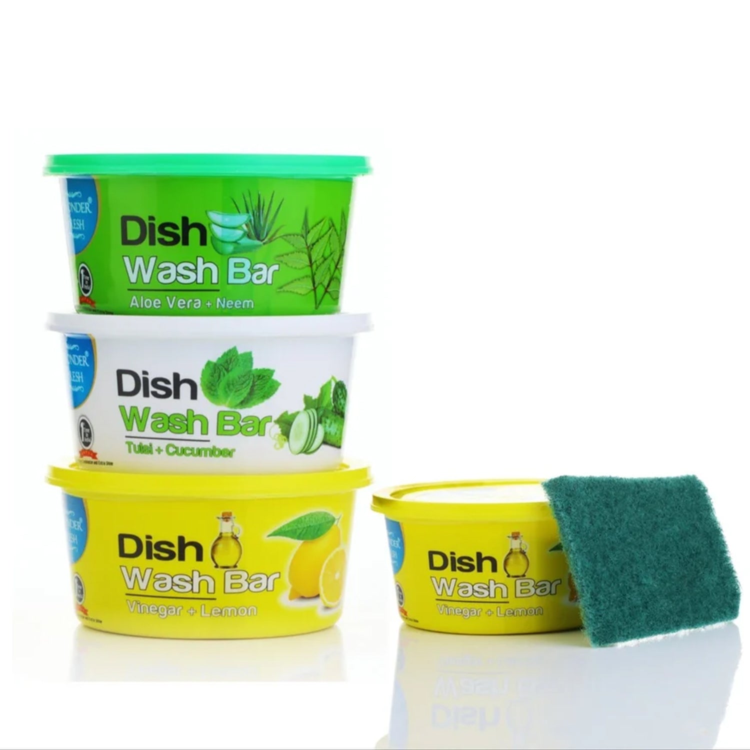 03_b6ba2746-2e5e-4d4e-98cc-af65ce7ceb0c.jpg Fresh Mix Flavor Round Dishwash Bar With Super Scrubber Free Complete Dishwashing Solution, Tough Stains Remover (350 Gm) - Image 4