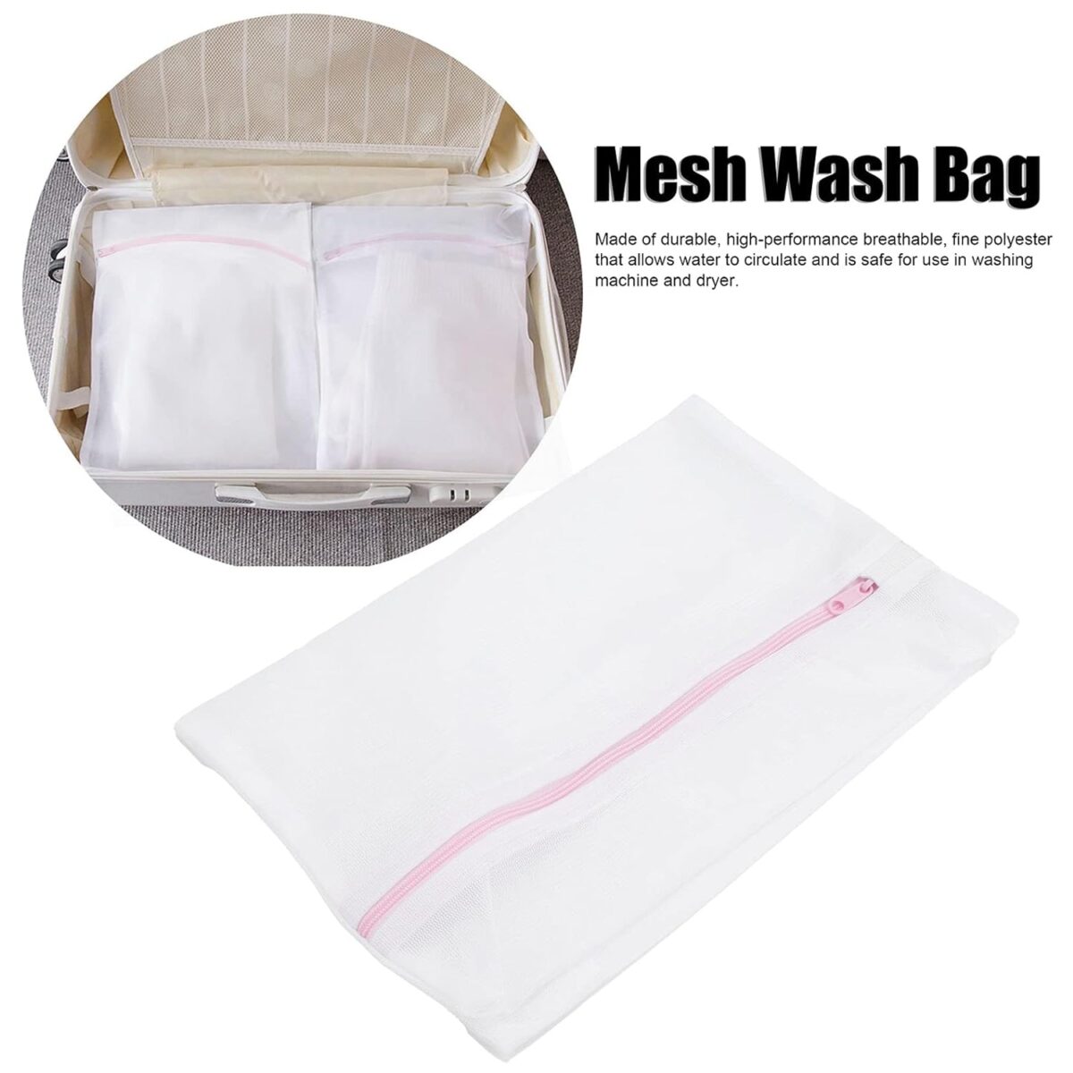 Reusable and Durable Zip Mesh Laundry Bag 3 Different Size (3 Pcs Set) - Image 3