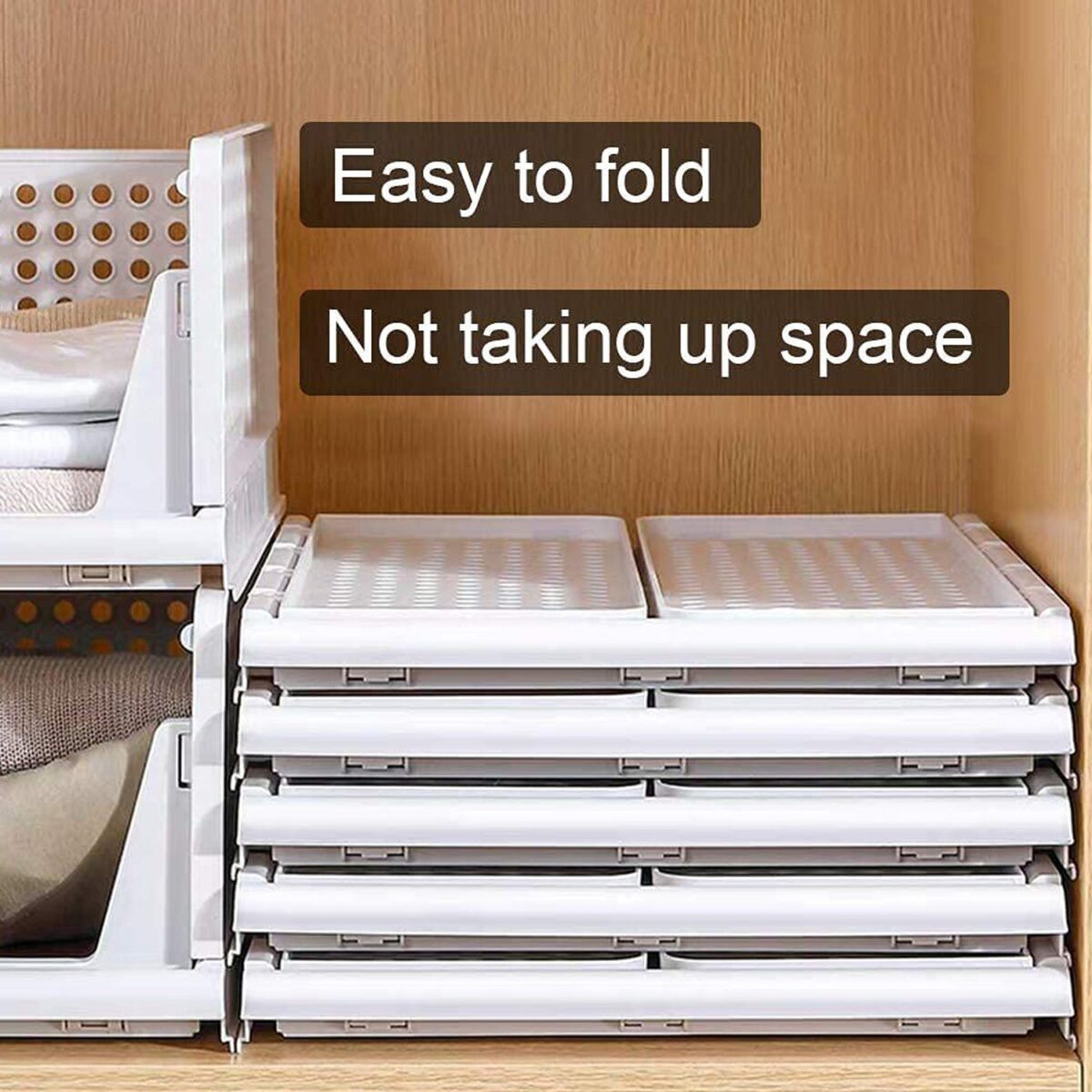 3 Layer Clothes Organizer for Wardrobe Cupboard Organizer for Clothes Foldable and Stackable Closet Organizer Drawer Organizer for Clothes, Multi Purpose Plastic Drawer - Image 7