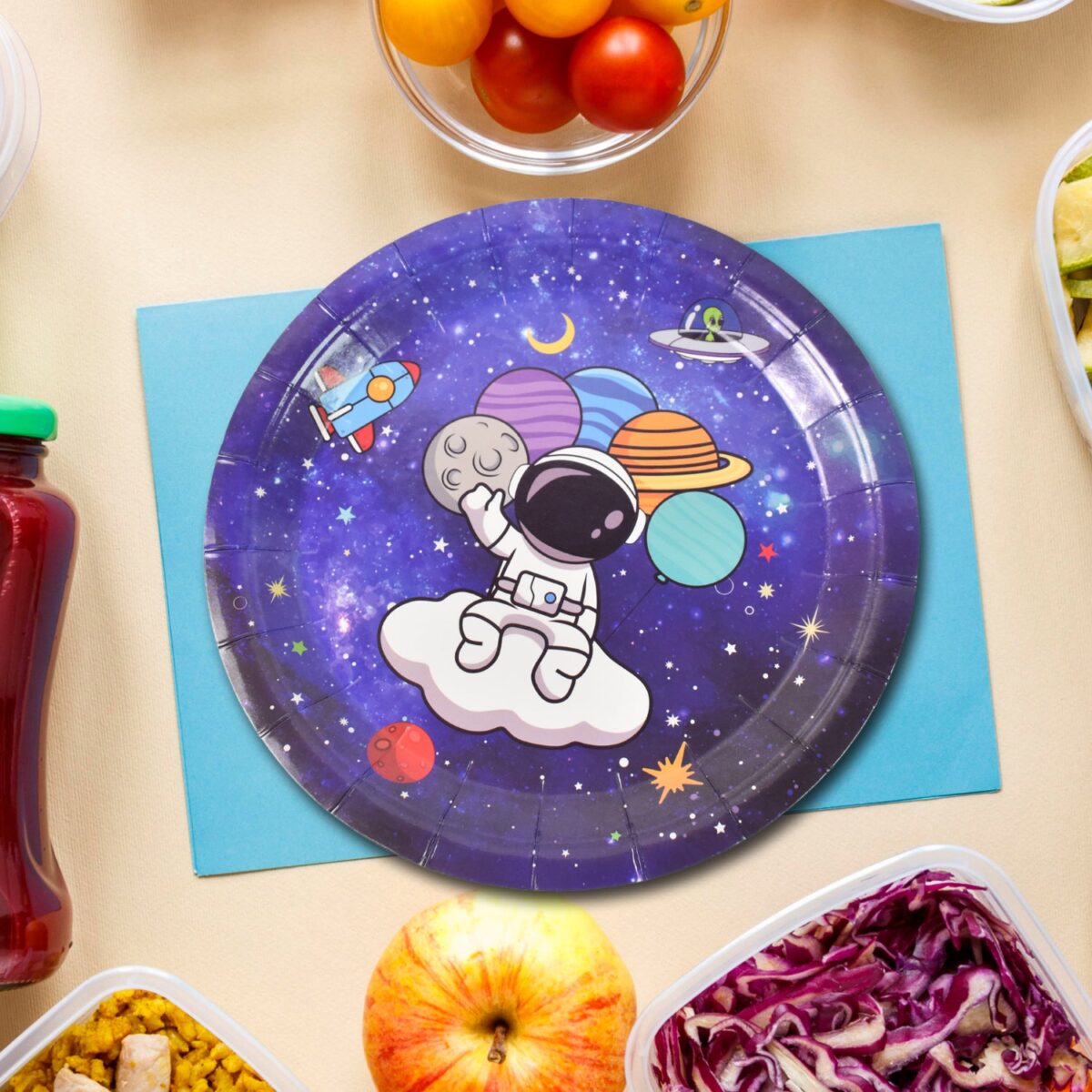 Round Plates Disposable Paper Plates  Happy Birthday, Gift (10 Pcs Set / Mix Design) - Image 5
