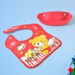 Multifunctional Waterproof BPA Free Reusable Soft Fabric Plastic Baby Bib (1 Pc) - Image 6