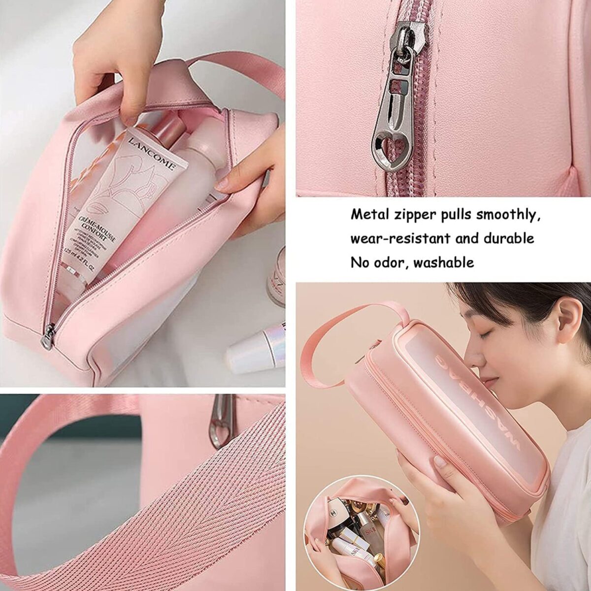 Cosmetic Pouch, Make up Bag for Home & Travel, Toiletry Bag for Cosmetics, Brushes, Accessories Set of 3 Small, Medium & Big - Wash Bag - Image 8