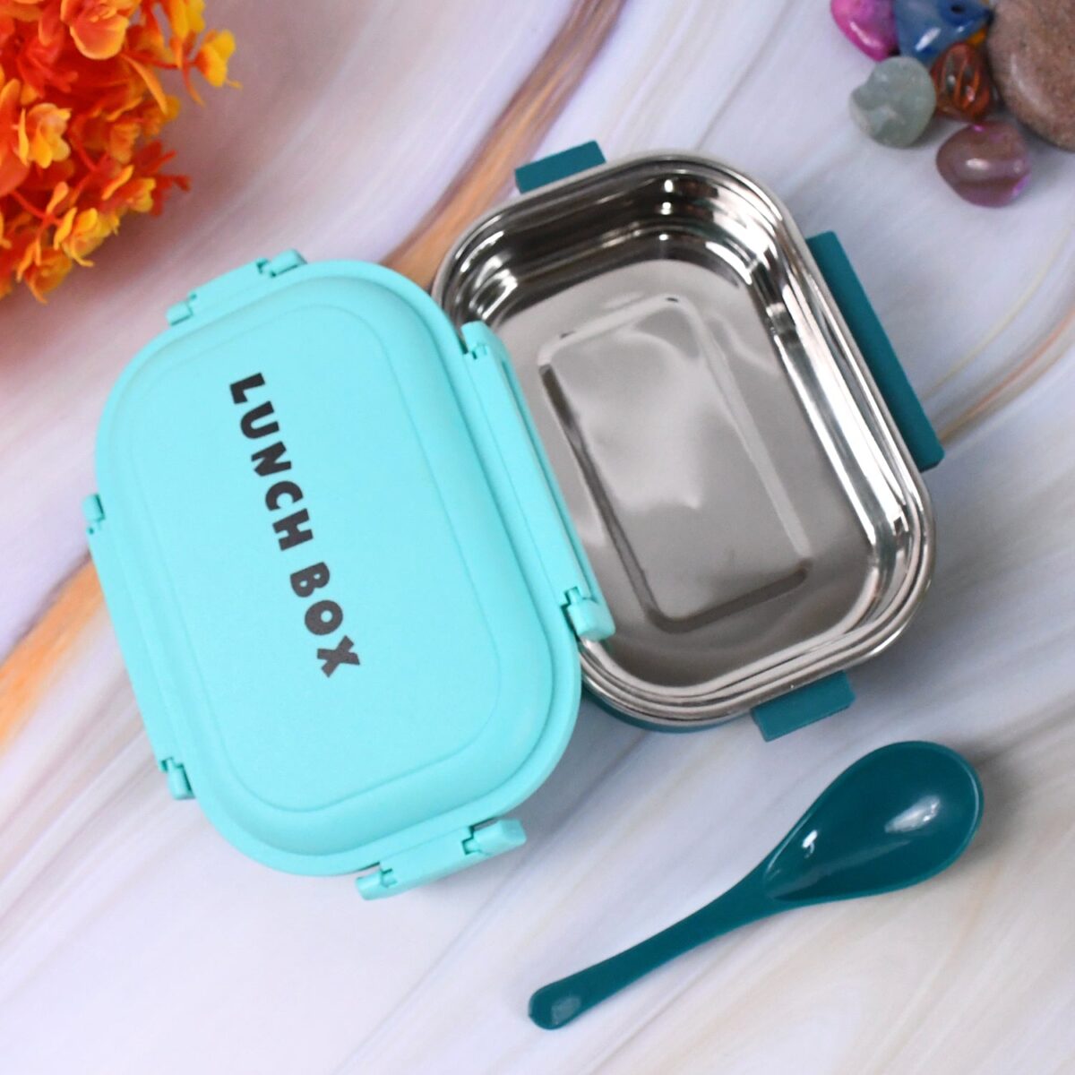 Insulated Testy Stainless Steel Leakproof Lunch Box With Spoon (1 Set) - Image 6