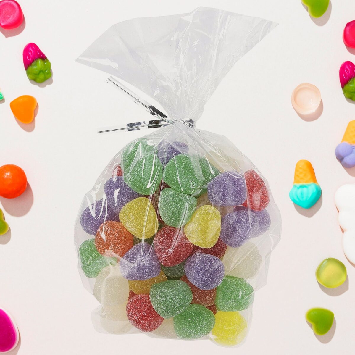 Clear Cookie Bags, Gift Bag Clear Flat Treat Bags (25 Pcs Set) - Image 3