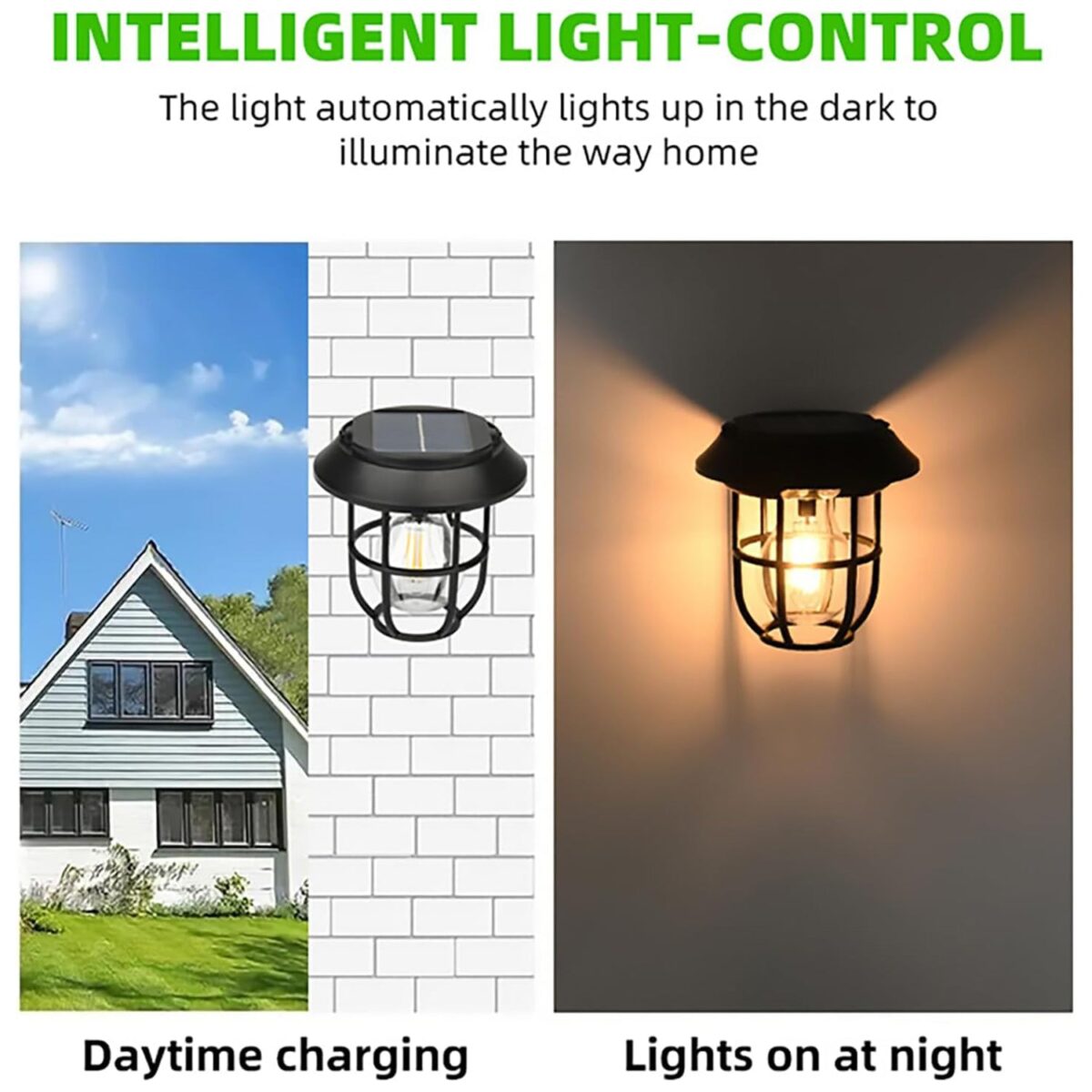 Solar Lantern Wall Lights Fixtures with Motion Sensor (1 Pc) - Image 6