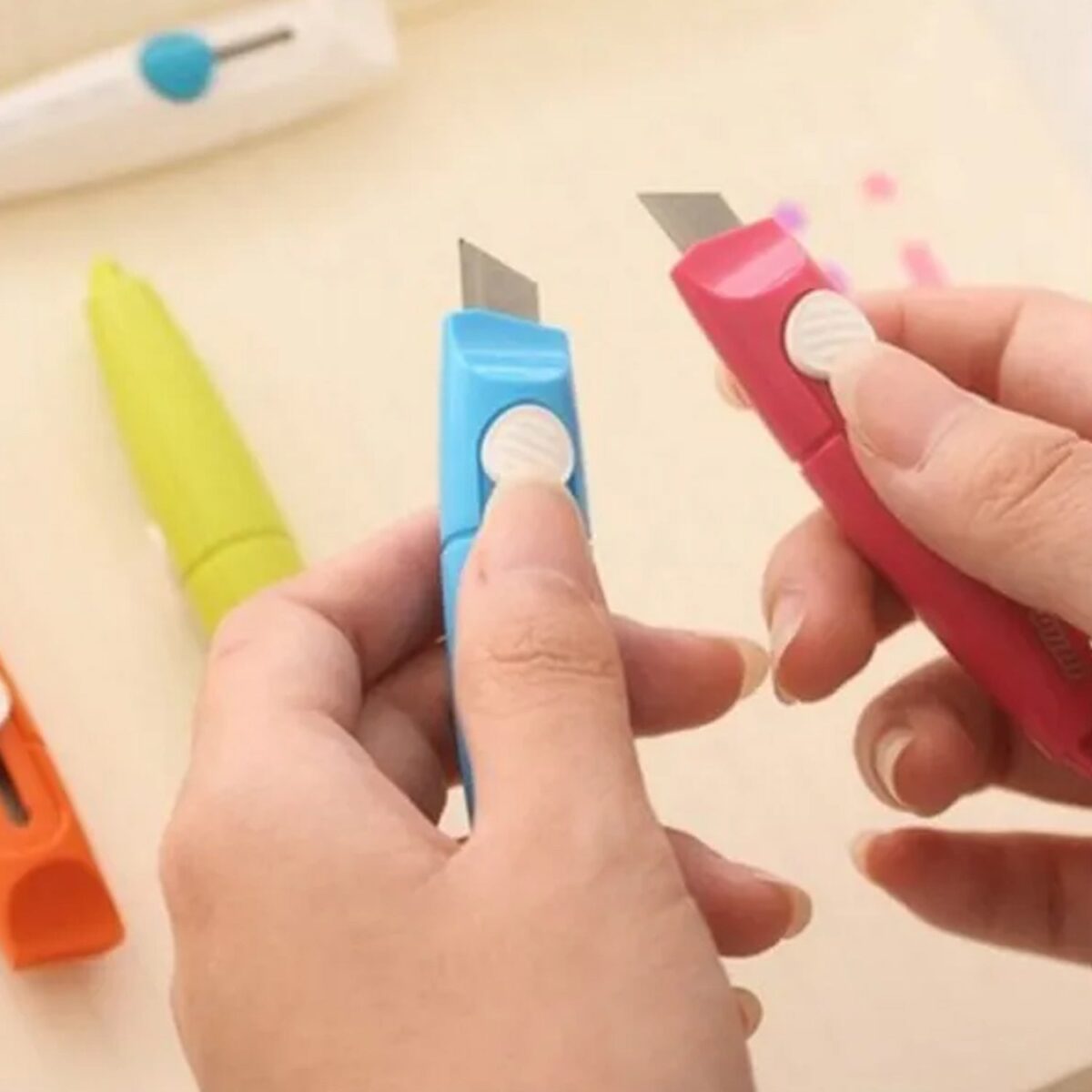 Whistle Shaped Cute Utility Knives Keychain, Portable Mail Opener (2 Pcs Set) - Image 4