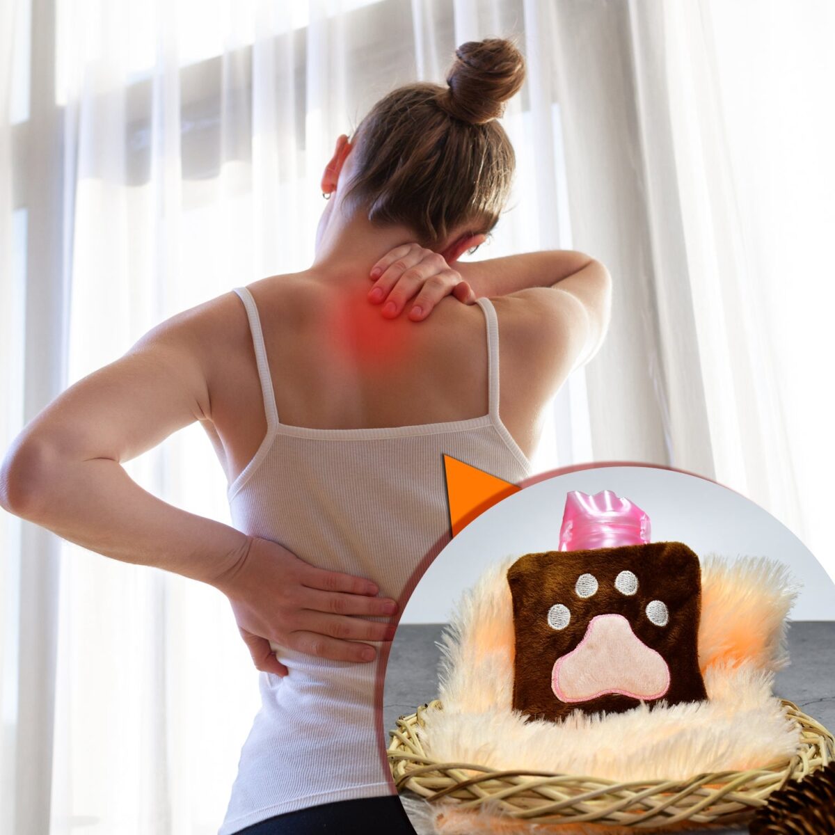 Paw Print Small Hot Water Bag with Cover for Pain Relief - Image 7