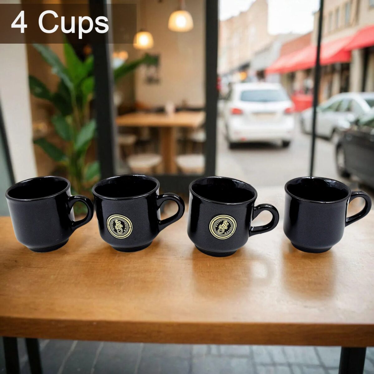 A One Ceramic Tea / cups / Mug Set With Leaf Shape Serving Bowl (8 Pcs set) - Image 4