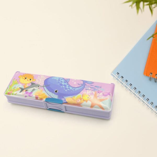 Multipurpose Cartoon Pencil Case â€“ Double Deck Compass Box with 2 Compartments