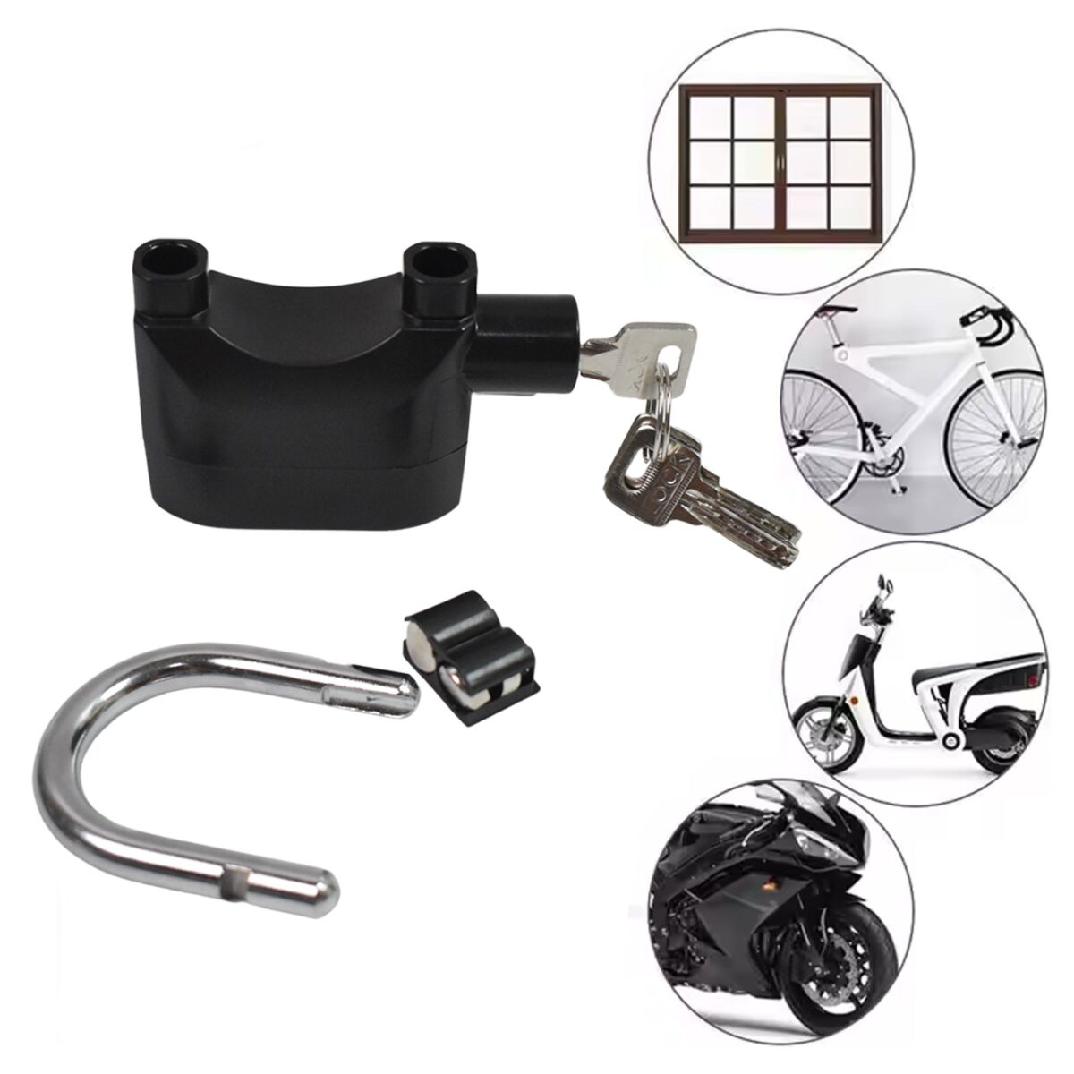 Plastic Body Waterproof Siren Alarm Smart Alarm Lock & 3 Keys (1 Set) - Image 4