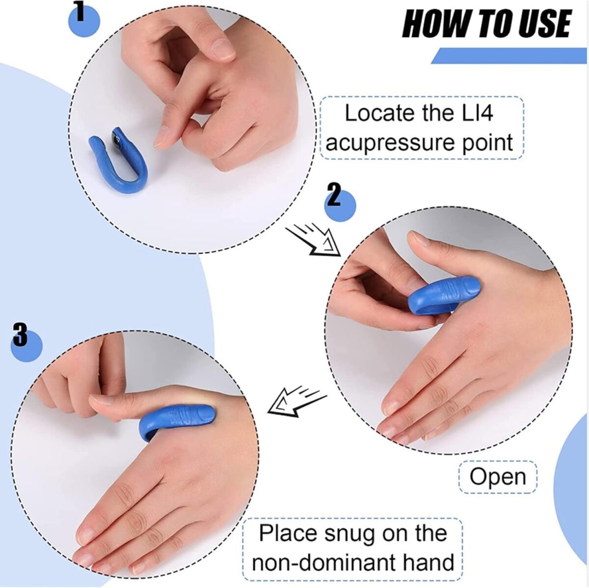 Sugar Control Acupressure Hand Pressure Point Clip Migraine Relief Clip with Magnets (1 Pc) - Image 4