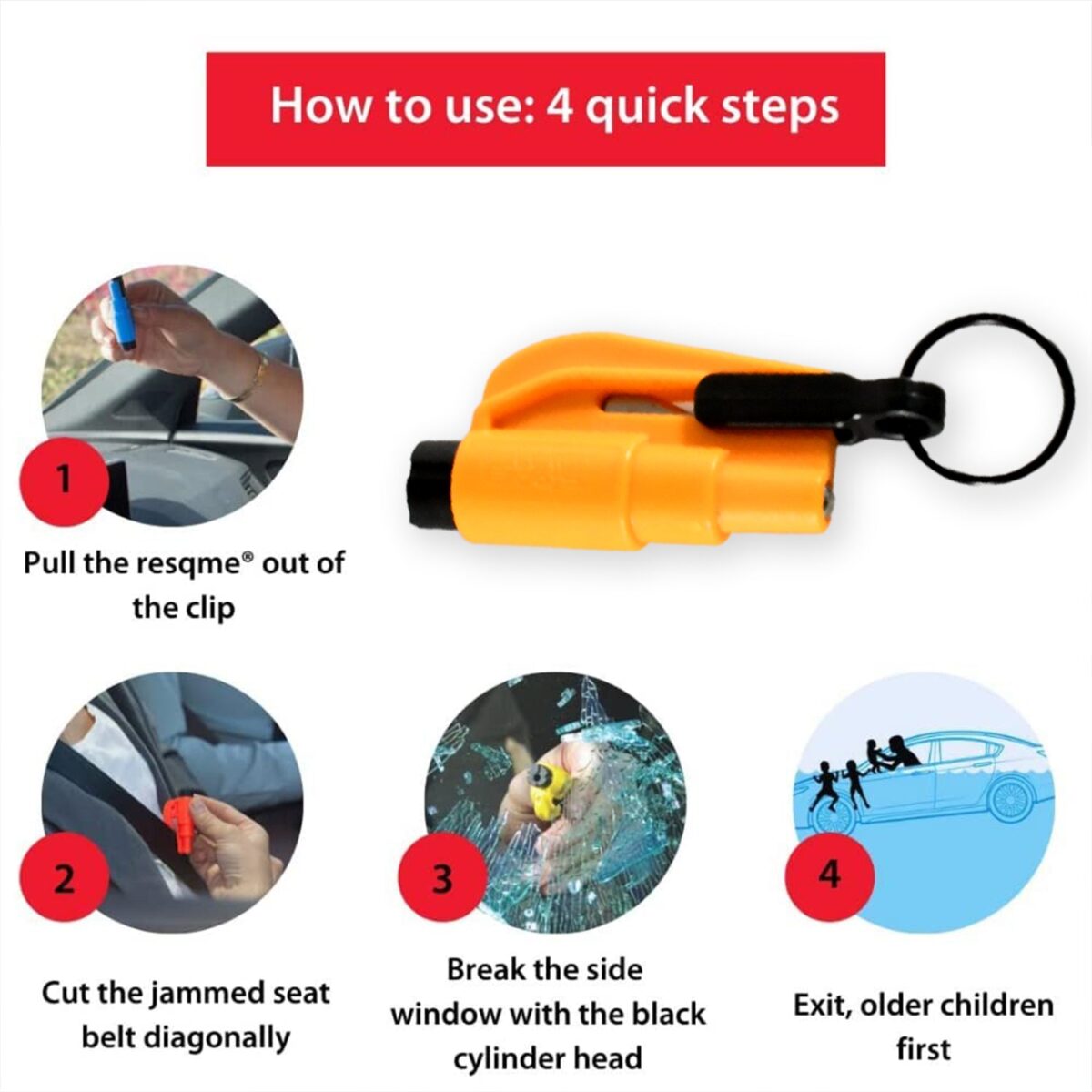 2-in-1 Emergency Safety Cutter Ã¢â‚¬â€œ Keychain Tool for Glass Breaking & Seatbelt Cutting, Portable & Handy - Image 2