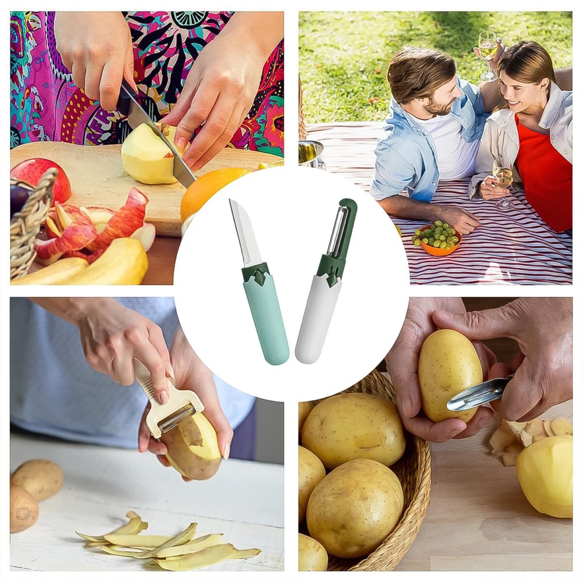 2-in-1 Multifunctional Knife & Sawtooth Peeler for Fruits and Vegetables - Image 6
