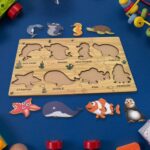 Seawater Animal Wooden Puzzle Learning Educational Board (1 Set) - Image 4
