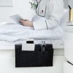 Flat Bedside Caddy, Bed Side Pocket Storage Organizer Bag with 5 Pockets (1 Pc) - Image 3