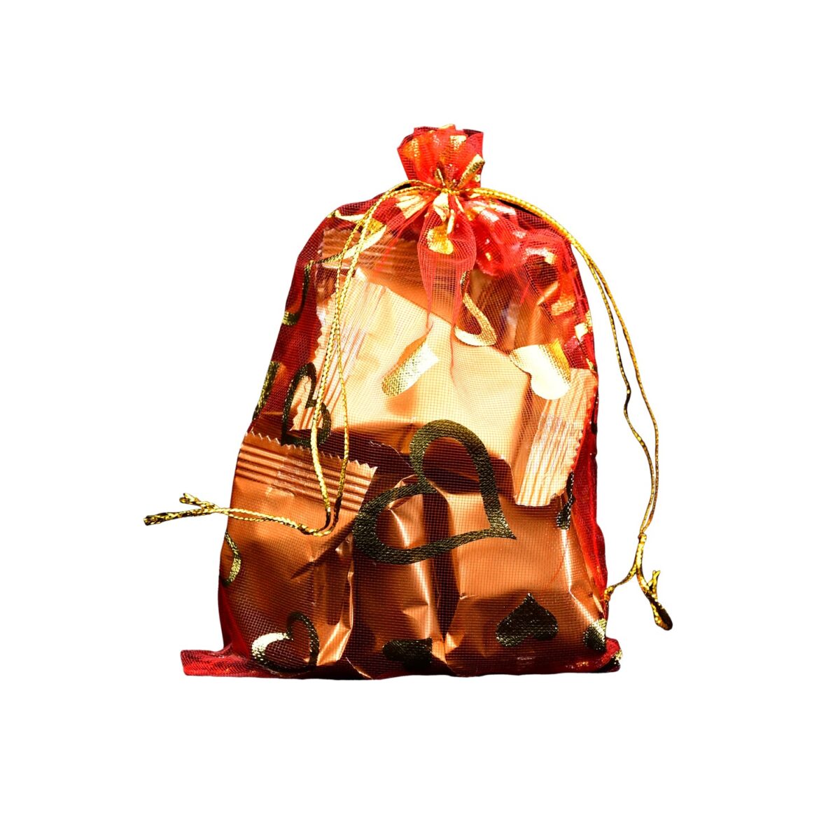 Net Fabric Drawstring Pouch Ã¢â‚¬â€œ Ideal for Dry Fruits, Organza Shagun Potli (Mix Sizes & Design) - Image 4