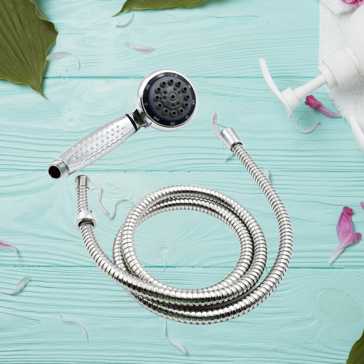 Shower Head and Stainless Steel Hose Multi-Function Plastic High Pressure Shower Spray for Bathroom - Image 2