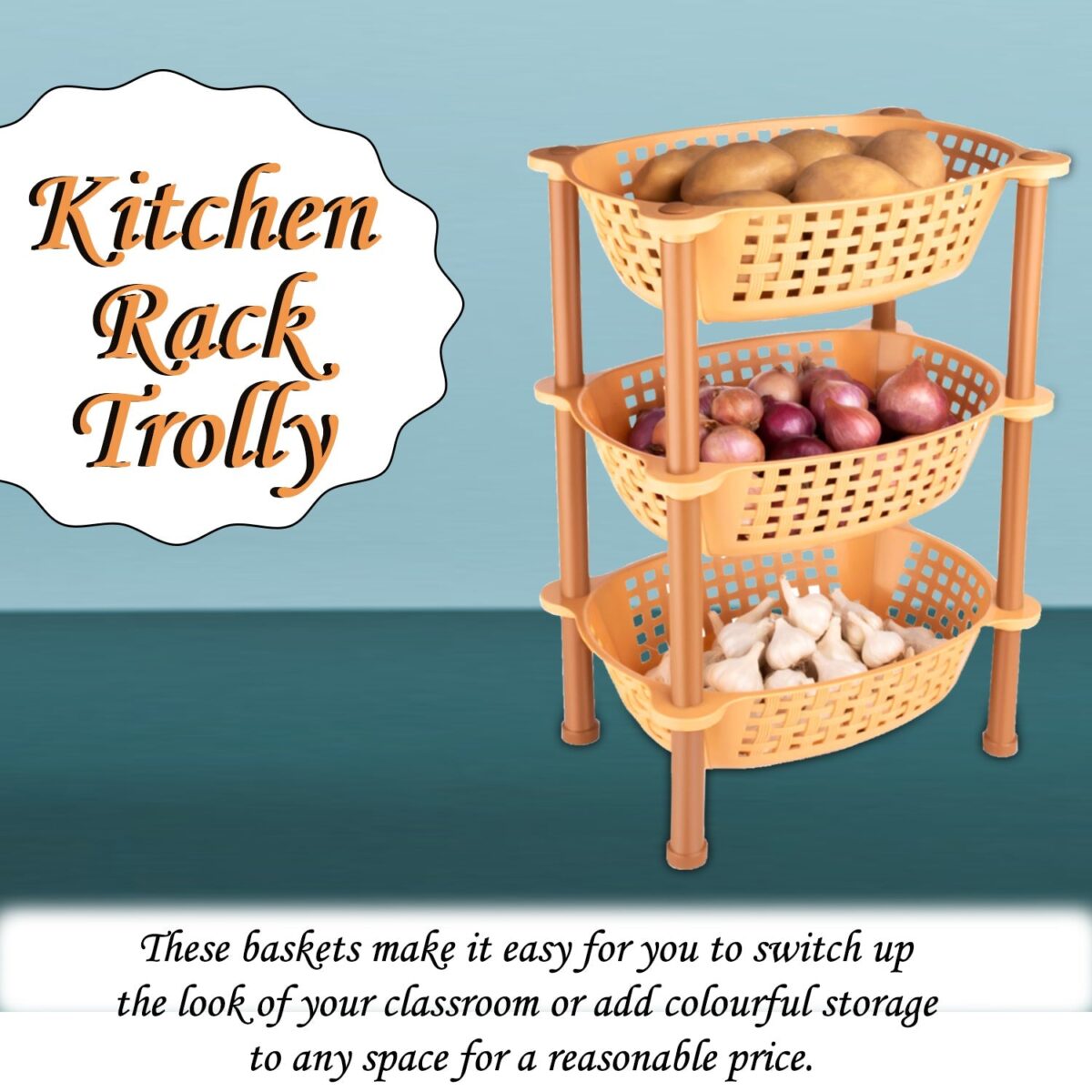 Multipurpose Plastic Storage Rack Organiser - 3 pcs - Image 5